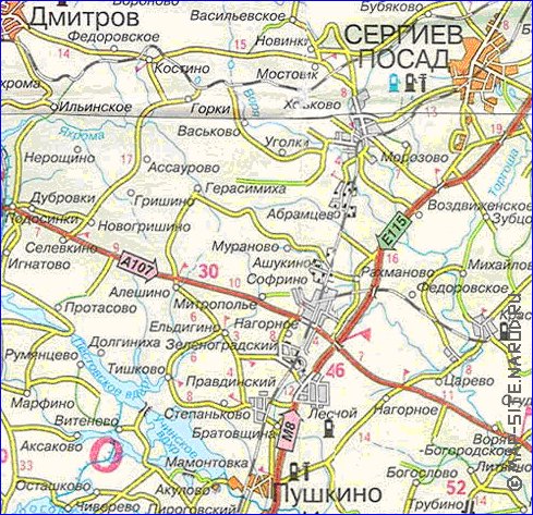 mapa de Oblast de Moscou