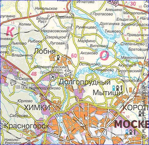 carte de Oblast de Moscou