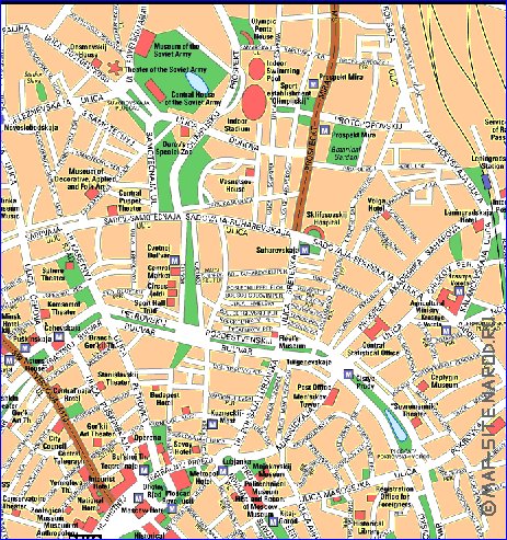 mapa de Moscovo em ingles