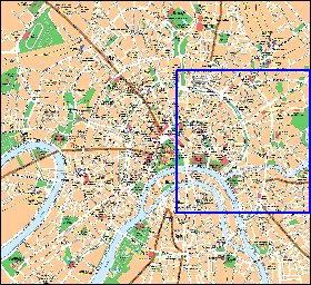 mapa de Moscovo em ingles