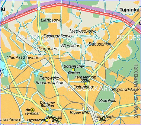 mapa de Moscovo em alemao