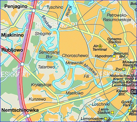 carte de Moscou en allemand