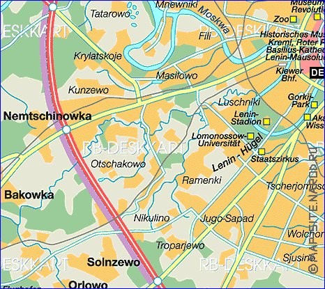 mapa de Moscovo em alemao