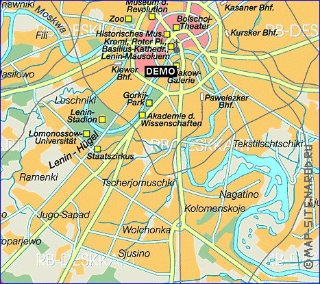 mapa de Moscovo em alemao