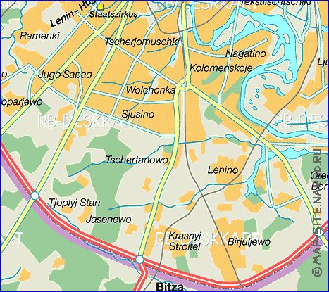 mapa de Moscovo em alemao