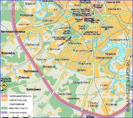 mapa de Moscovo em alemao