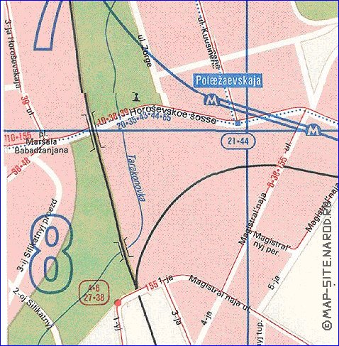 Transport carte de Moscou en anglais