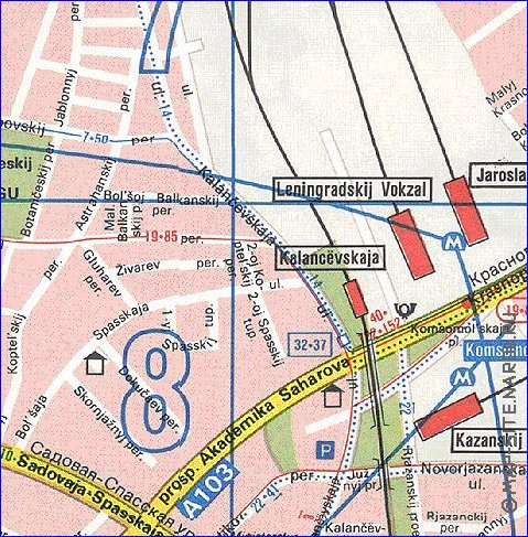 Transport carte de Moscou en anglais