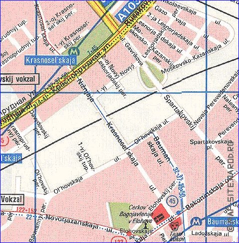 Transporte mapa de Moscovo em ingles