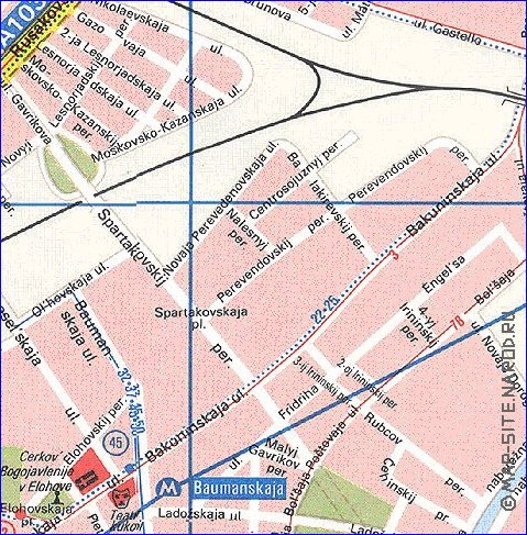 Transport carte de Moscou en anglais