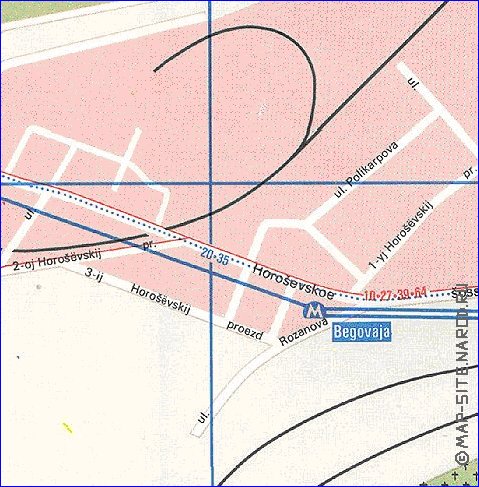 Transporte mapa de Moscovo em ingles