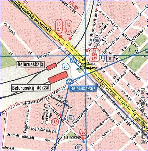 Transporte mapa de Moscovo em ingles