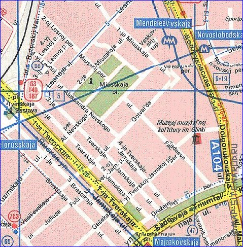 Transporte mapa de Moscovo em ingles