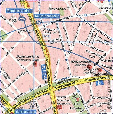 Transporte mapa de Moscovo em ingles