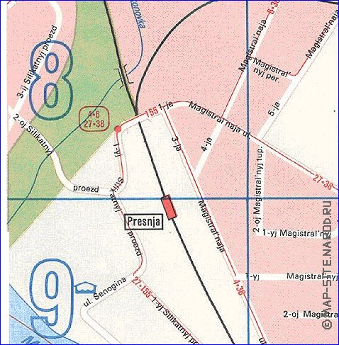 Transporte mapa de Moscovo em ingles