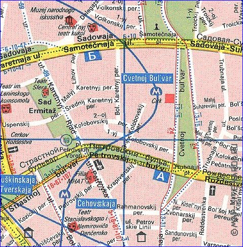 Transporte mapa de Moscovo em ingles