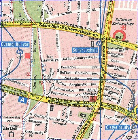 Transporte mapa de Moscovo em ingles