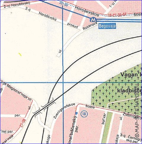 Transporte mapa de Moscovo em ingles