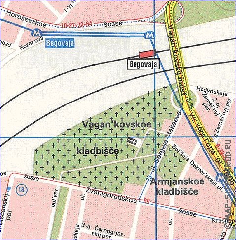 Transporte mapa de Moscovo em ingles