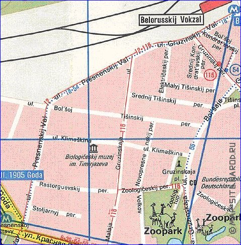 Transporte mapa de Moscovo em ingles