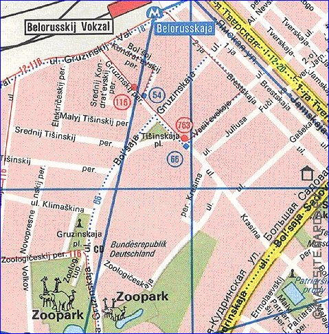 Transporte mapa de Moscovo em ingles