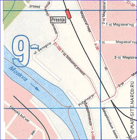 Transport carte de Moscou en anglais