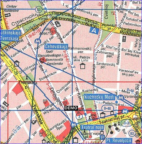 Transporte mapa de Moscovo em ingles