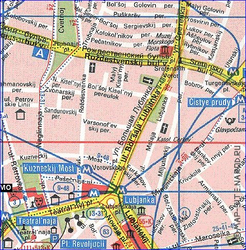 Transporte mapa de Moscovo em ingles