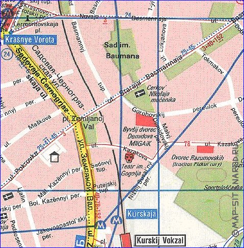 Transporte mapa de Moscovo em ingles