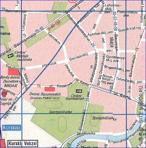 Transport carte de Moscou en anglais