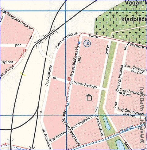 Transporte mapa de Moscovo em ingles