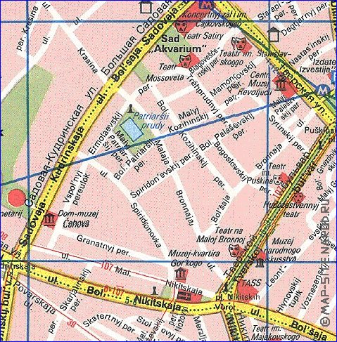 Transporte mapa de Moscovo em ingles