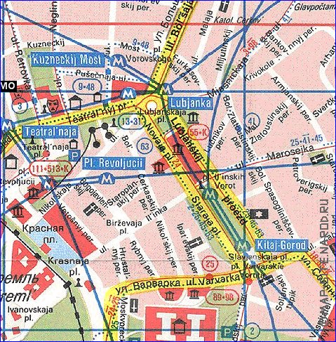 Transporte mapa de Moscovo em ingles