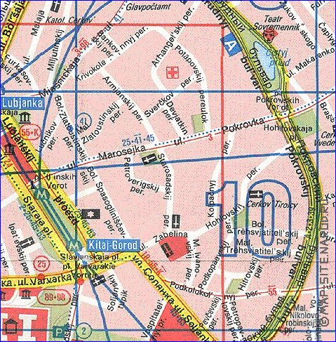 Transporte mapa de Moscovo em ingles