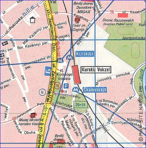 Transporte mapa de Moscovo em ingles