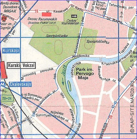 Transporte mapa de Moscovo em ingles