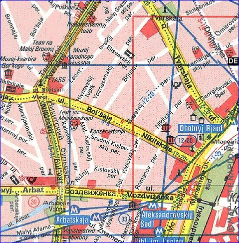 Transporte mapa de Moscovo em ingles