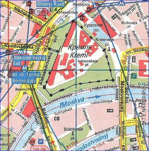 Transporte mapa de Moscovo em ingles