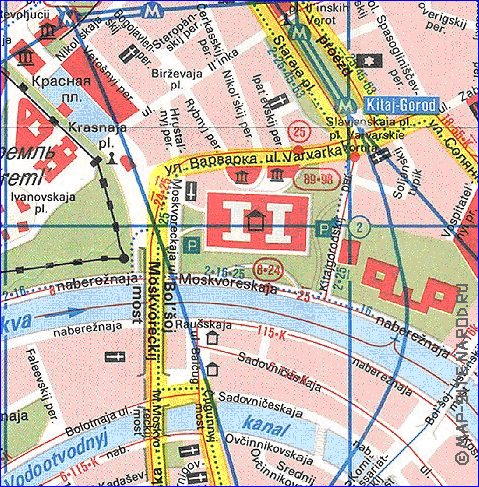 Transport carte de Moscou en anglais