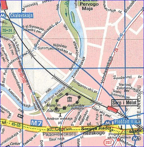 Transporte mapa de Moscovo em ingles