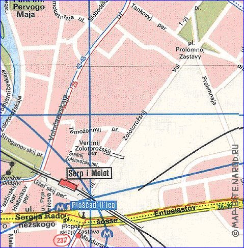 Transporte mapa de Moscovo em ingles