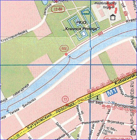 Transporte mapa de Moscovo em ingles