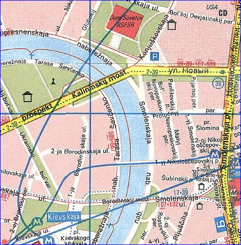 Transporte mapa de Moscovo em ingles