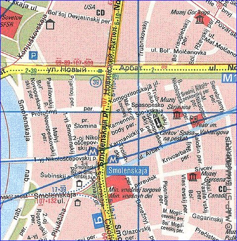 Transporte mapa de Moscovo em ingles