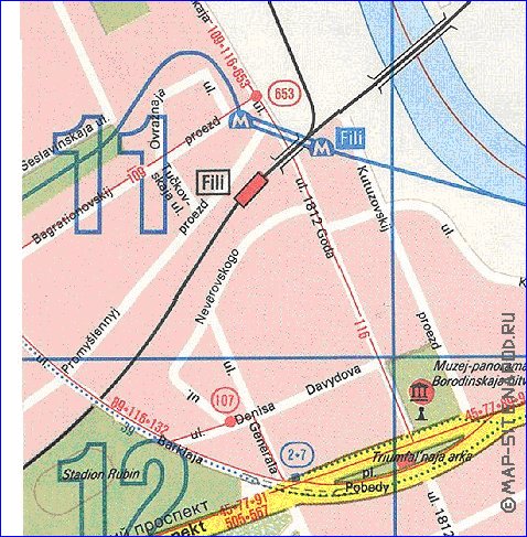 Transporte mapa de Moscovo em ingles