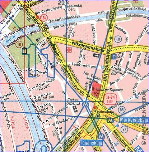 Transporte mapa de Moscovo em ingles