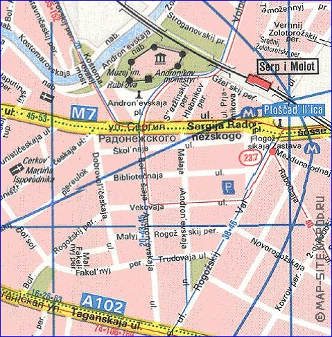 Transporte mapa de Moscovo em ingles