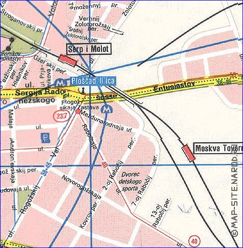 Transporte mapa de Moscovo em ingles