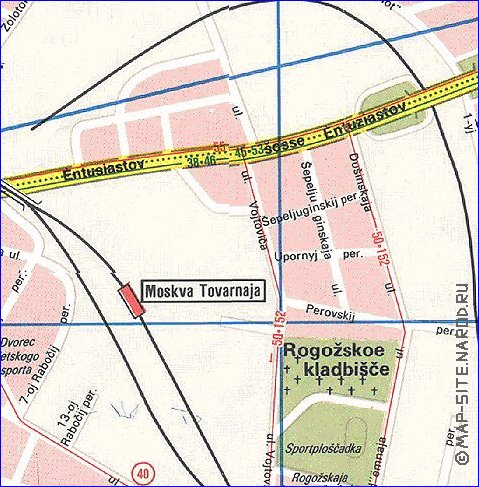 Transporte mapa de Moscovo em ingles