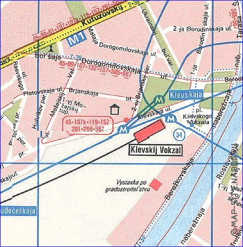 Transport carte de Moscou en anglais